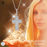 Kreuz Halskette mit Zirkonsteinen Für Damen 925er Silber mit Anhänger