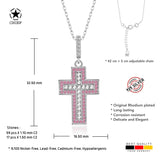 Kreuz Halskette mit Zirkonsteinen Für Damen 925er Silber mit Anhänger