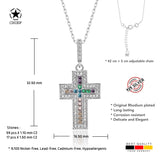 Kreuz Halskette mit Zirkonsteinen Für Damen 925er Silber mit Anhänger