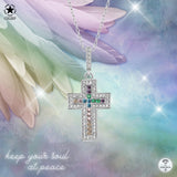 Kreuz Halskette mit Zirkonsteinen Für Damen 925er Silber mit Anhänger