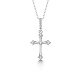 Kreuz Halskette mit Zirkonsteinen Für Damen 925er Silber mit Anhänger