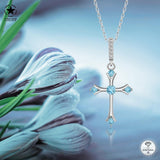 Kreuz Halskette mit Zirkonsteinen Für Damen 925er Silber mit Anhänger