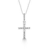 Kreuz Halskette mit Zirkonsteinen Für Damen 925er Silber mit Anhänger