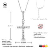 Kreuz Halskette mit Zirkonsteinen Für Damen 925er Silber mit Anhänger
