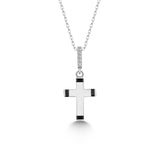 Kreuz Halskette mit Zirkonsteinen Für Damen 925er Silber mit Anhänger