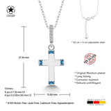Kreuz Halskette mit Zirkonsteinen Für Damen 925er Silber mit Anhänger
