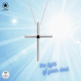 Kreuz Halskette mit Zirkonsteinen Für Damen 925er Silber mit Anhänger