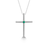 Kreuz Halskette mit Zirkonsteinen Für Damen 925er Silber mit Anhänger