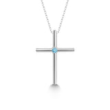 Kreuz Halskette mit Zirkonsteinen Für Damen 925er Silber mit Anhänger