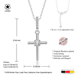 Kreuz Halskette mit Zirkonsteinen Für Damen 925er Silber mit Anhänger