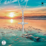 Kreuz Halskette mit Zirkonsteinen Für Damen 925er Silber mit Anhänger