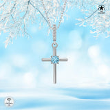 Kreuz Halskette mit Zirkonsteinen Für Damen 925er Silber mit Anhänger