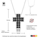 Kreuz Halskette mit Zirkonsteinen Für Damen 925er Silber mit Anhänger