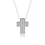Kreuz Halskette mit Zirkonsteinen Für Damen 925er Silber mit Anhänger