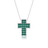 Kreuz Halskette mit Zirkonsteinen Für Damen 925er Silber mit Anhänger