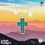 Kreuz Halskette mit Zirkonsteinen Für Damen 925er Silber mit Anhänger