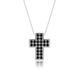 Kreuz Halskette mit Zirkonsteinen Für Damen 925er Silber mit Anhänger