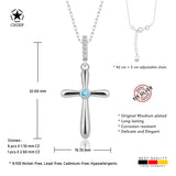 Kreuz Halskette mit Zirkonsteinen Für Damen 925er Silber mit Anhänger