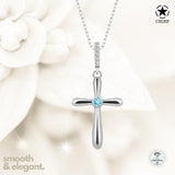 Kreuz Halskette mit Zirkonsteinen Für Damen 925er Silber mit Anhänger