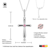Kreuz Halskette mit Zirkonsteinen Für Damen 925er Silber mit Anhänger
