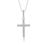 Kreuz Halskette mit Zirkonsteinen Für Damen 925er Silber mit Anhänger