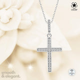 Kreuz Halskette mit Zirkonsteinen Für Damen 925er Silber mit Anhänger