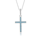 Kreuz Halskette mit Zirkonsteinen Für Damen 925er Silber mit Anhänger