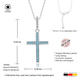 Kreuz Halskette mit Zirkonsteinen Für Damen 925er Silber mit Anhänger