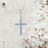 Kreuz Halskette mit Zirkonsteinen Für Damen 925er Silber mit Anhänger
