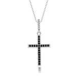 Kreuz Halskette mit Zirkonsteinen Für Damen 925er Silber mit Anhänger