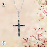 Kreuz Halskette mit Zirkonsteinen Für Damen 925er Silber mit Anhänger