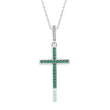 Kreuz Halskette mit Zirkonsteinen Für Damen 925er Silber mit Anhänger