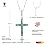 Kreuz Halskette mit Zirkonsteinen Für Damen 925er Silber mit Anhänger