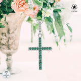 Kreuz Halskette mit Zirkonsteinen Für Damen 925er Silber mit Anhänger