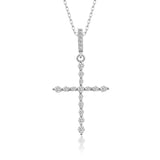 Kreuz Halskette mit Zirkonsteinen Für Damen 925er Silber mit Anhänger