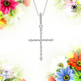 Kreuz Halskette mit Zirkonsteinen Für Damen 925er Silber mit Anhänger