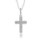 Kreuz Halskette mit Zirkonsteinen Für Damen 925er Silber mit Anhänger