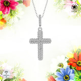 Kreuz Halskette mit Zirkonsteinen Für Damen 925er Silber mit Anhänger