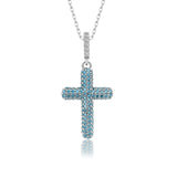 Kreuz Halskette mit Zirkonsteinen Für Damen 925er Silber mit Anhänger
