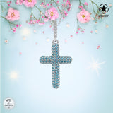 Kreuz Halskette mit Zirkonsteinen Für Damen 925er Silber mit Anhänger