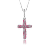 Kreuz Halskette mit Zirkonsteinen Für Damen 925er Silber mit Anhänger