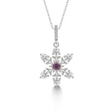 Schneeflocke kette Für Damen 925er Silber mit Anhänger