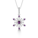 Schneeflocke kette Für Damen 925er Silber mit Anhänger