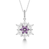 Schneeflocke kette Für Damen 925er Silber mit Anhänger