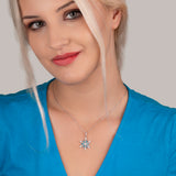 Schneeflocke kette Für Damen 925er Silber mit Anhänger