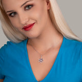 Schneeflocke kette Für Damen 925er Silber mit Anhänger