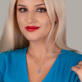 Schneeflocke kette Für Damen 925er Silber mit Anhänger