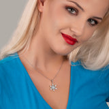 Schneeflocke kette Für Damen 925er Silber mit Anhänger