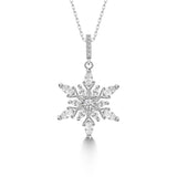 Schneeflocke kette Für Damen 925er Silber mit Anhänger