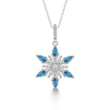 Schneeflocke kette Für Damen 925er Silber mit Anhänger